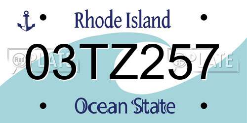 03TZ257 Rhode Island License Plate