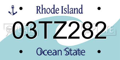03TZ282 Rhode Island License Plate