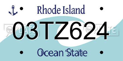 03TZ624 Rhode Island License Plate