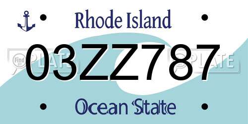 03ZZ787 Rhode Island License Plate