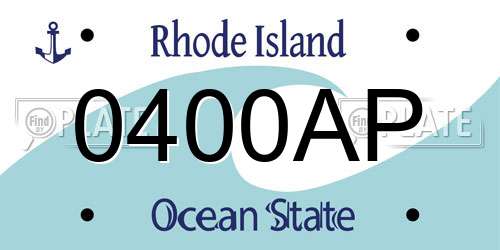 0400AP Rhode Island License Plate
