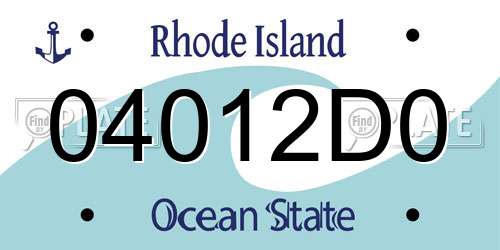 04012D0 Rhode Island License Plate