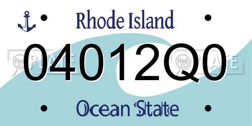 04012Q0 Rhode Island License Plate