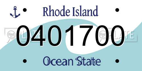0401700 Rhode Island License Plate
