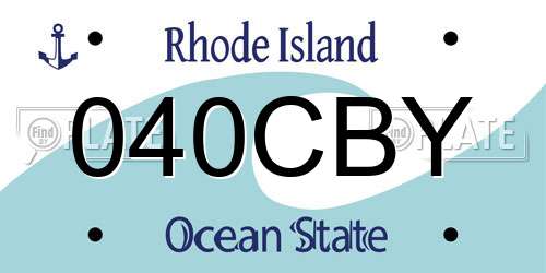 040CBY Rhode Island License Plate
