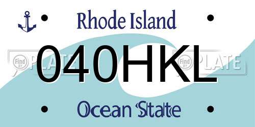 040HKL Rhode Island License Plate