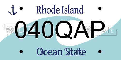040QAP Rhode Island License Plate
