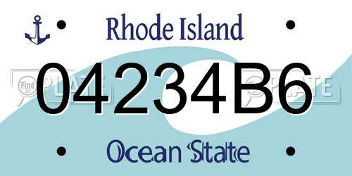 04234B6 Rhode Island License Plate