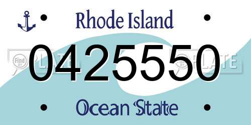 0425550 Rhode Island License Plate