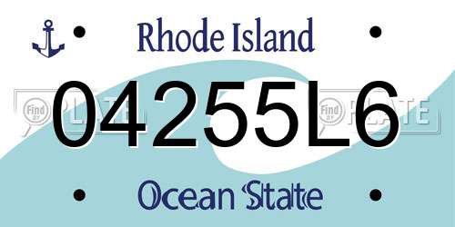 04255L6 Rhode Island License Plate