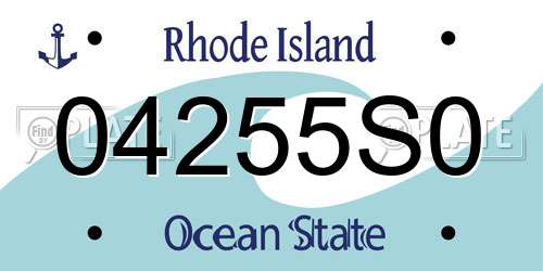 04255S0 Rhode Island License Plate
