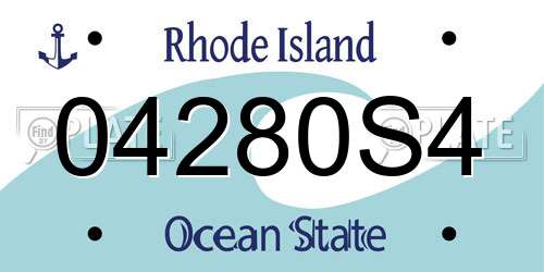 04280S4 Rhode Island License Plate