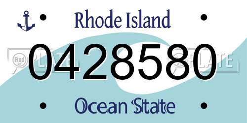 0428580 Rhode Island License Plate