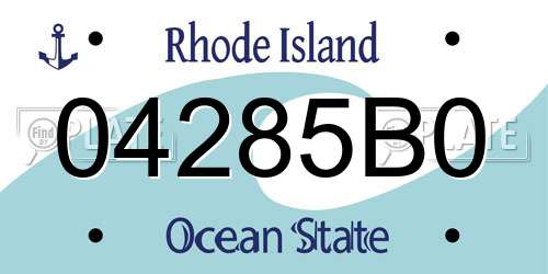 04285B0 Rhode Island License Plate
