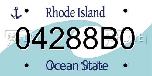 04288B0 Rhode Island License Plate