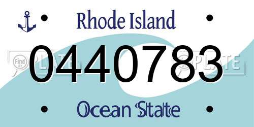 0440783 Rhode Island License Plate