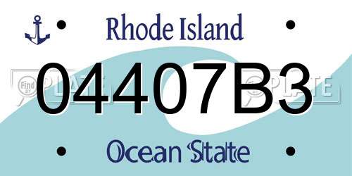 04407B3 Rhode Island License Plate