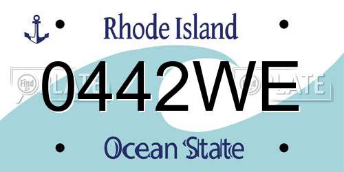 0442WE Rhode Island License Plate