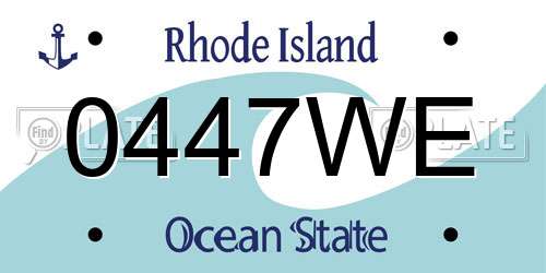 0447WE Rhode Island License Plate