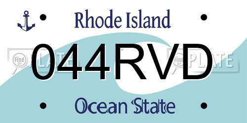 044RVD Rhode Island License Plate