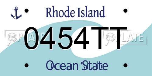 0454TT Rhode Island License Plate