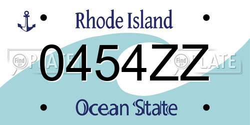 0454ZZ Rhode Island License Plate