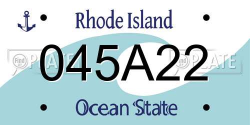 045A22 Rhode Island License Plate
