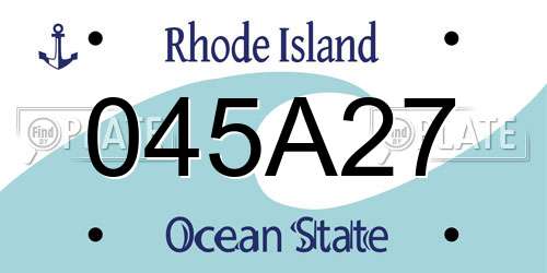 045A27 Rhode Island License Plate