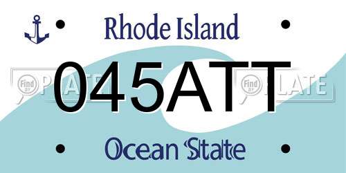 045ATT Rhode Island License Plate