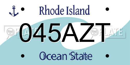 045AZT Rhode Island License Plate