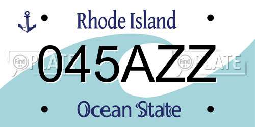 045AZZ Rhode Island License Plate