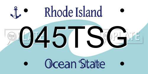 045TSG Rhode Island License Plate