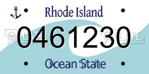 0461230 Rhode Island License Plate