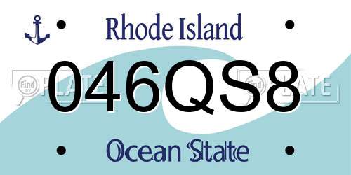 046QS8 Rhode Island License Plate