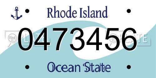 0473456 Rhode Island License Plate