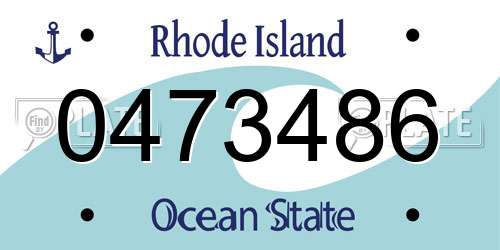 0473486 Rhode Island License Plate
