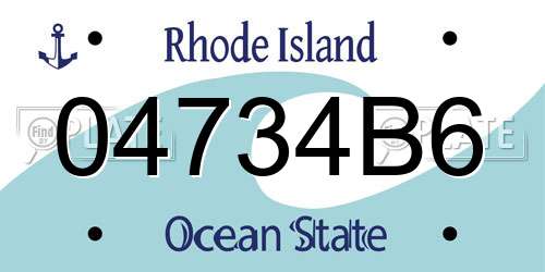 04734B6 Rhode Island License Plate