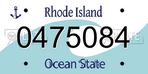 0475084 Rhode Island License Plate