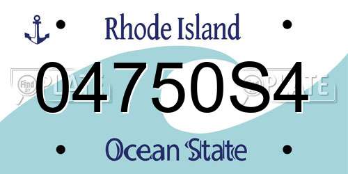 04750S4 Rhode Island License Plate
