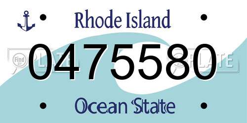 0475580 Rhode Island License Plate