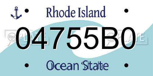 04755B0 Rhode Island License Plate