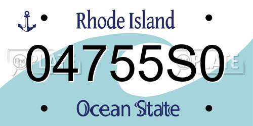 04755S0 Rhode Island License Plate