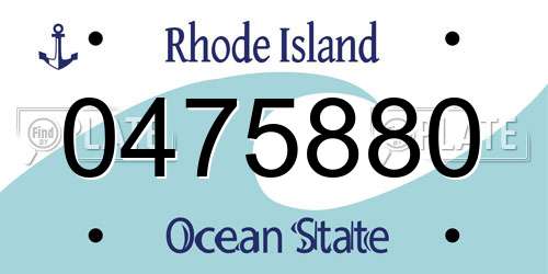 0475880 Rhode Island License Plate