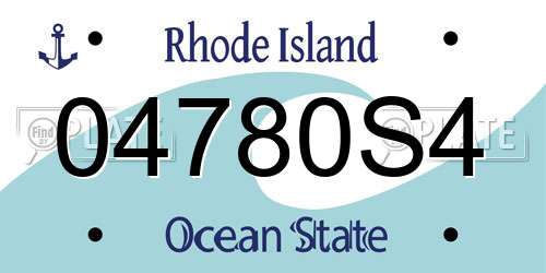 04780S4 Rhode Island License Plate
