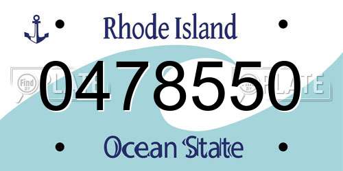 0478550 Rhode Island License Plate