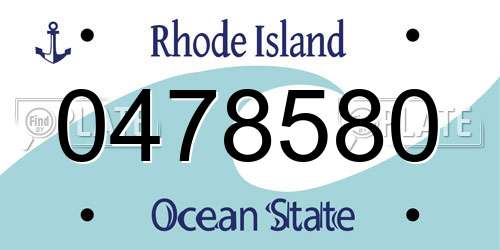 0478580 Rhode Island License Plate