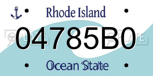 04785B0 Rhode Island License Plate