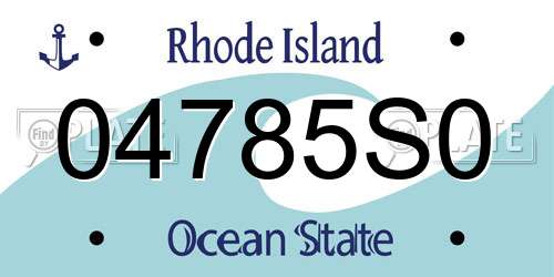 04785S0 Rhode Island License Plate