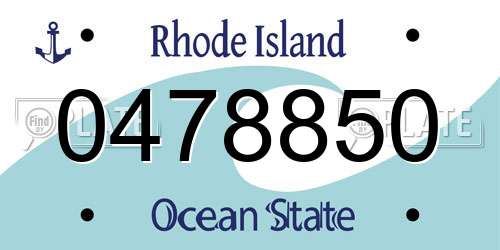 0478850 Rhode Island License Plate