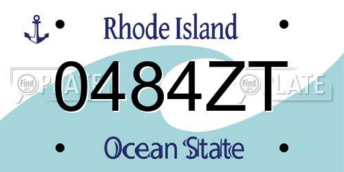 0484ZT Rhode Island License Plate